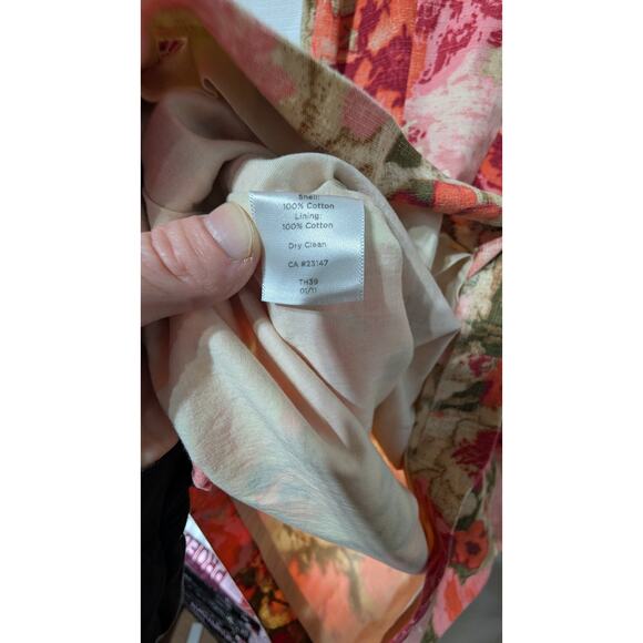 Talbots Womens Sleeveless Pockets Beige Pink Khaki Floral Sheath Dress Sz 4 - Picture 9 of 9